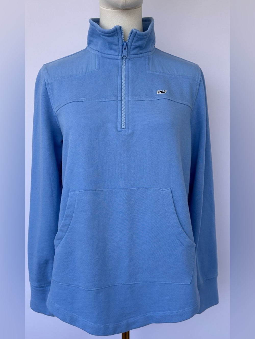 Vineyard Vines Women’s 1/4 Zip Mock Neck Long‎ Sleeve Periwinkle Size Small